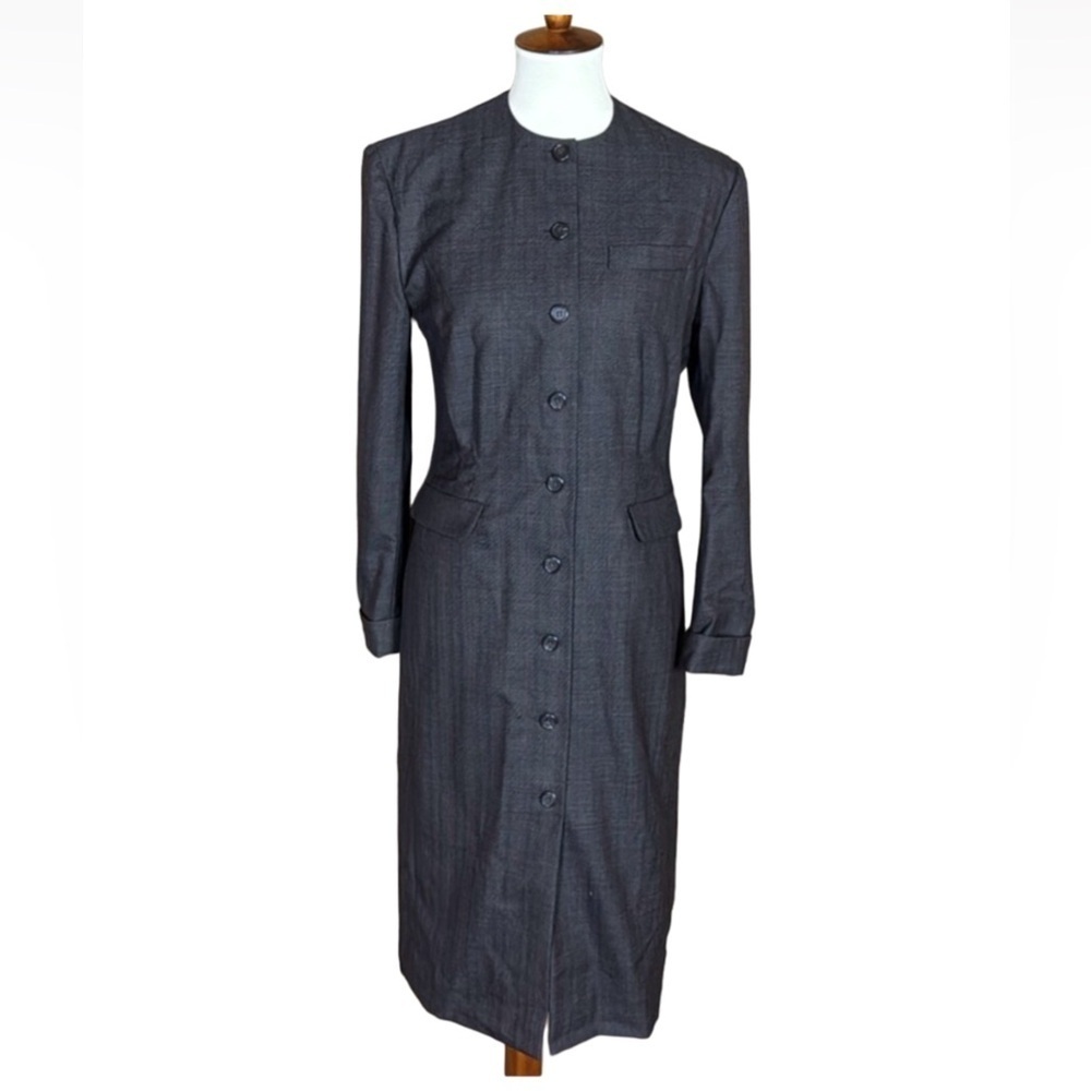 Ralph Lauren brown wool shirt dress Size 8 FLAWED